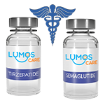 Semaglutide and Tirzepatide bottles with a nursing discout